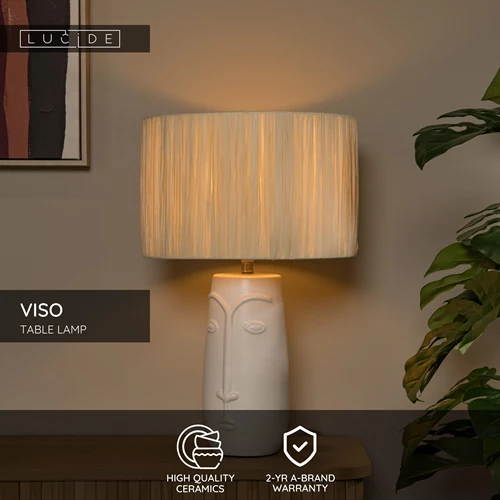 Lucide VISO - Table lamp - Ø 36 cm - 1xE27 - White - USP